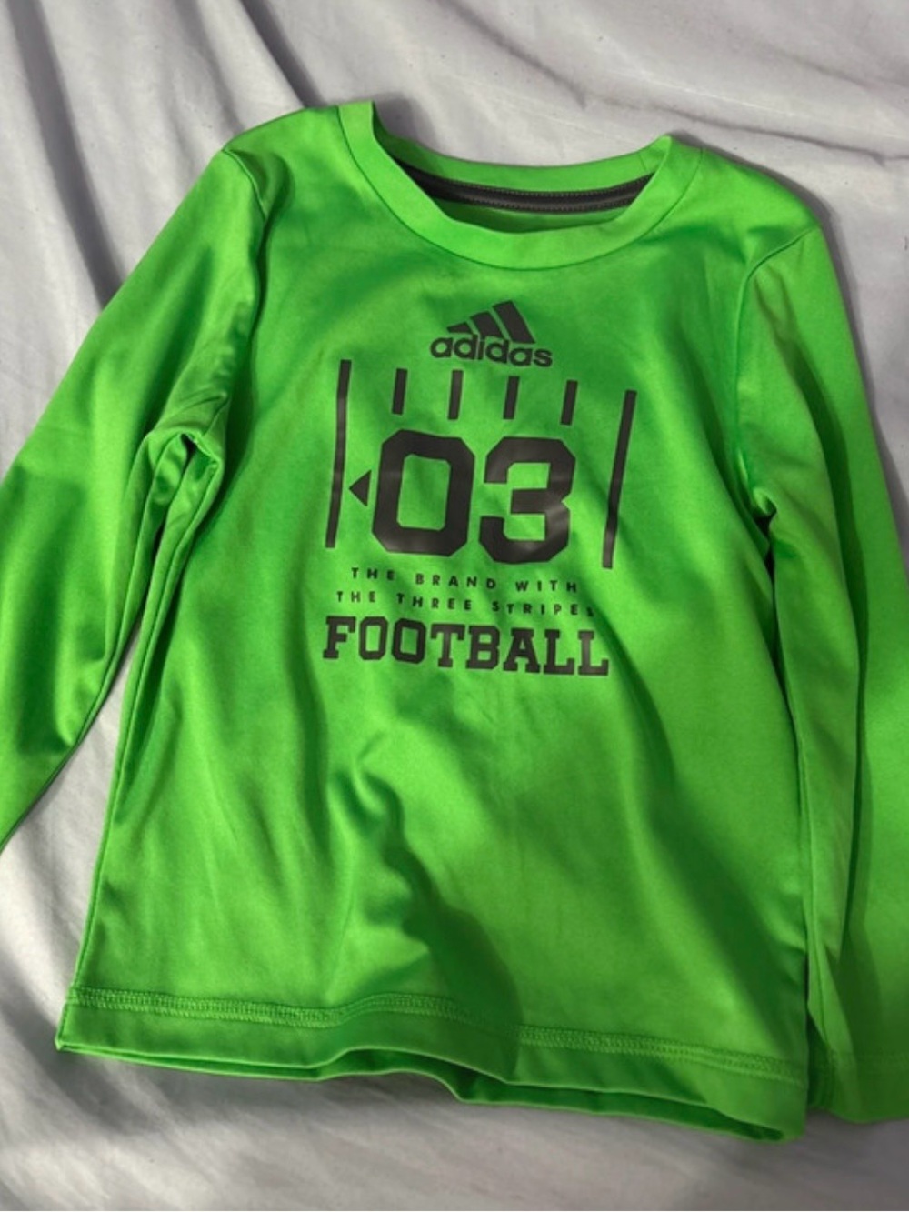 adidas Neon Green '03 Football' Long Sleeve Tee